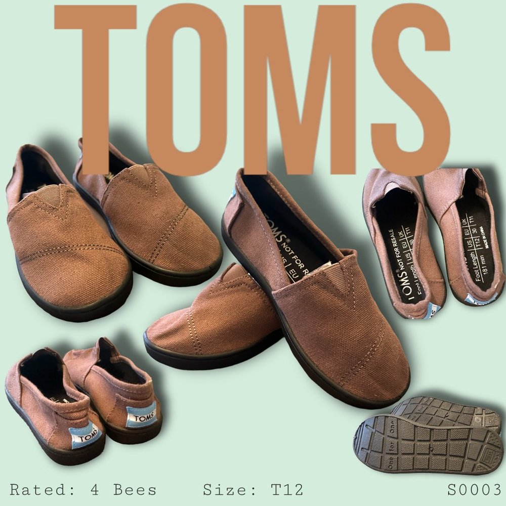 Toddler TOM Slip Ons*Size T12*Excellent Condition*